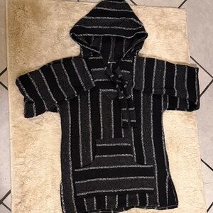 Black and Gray Striped Hoodie